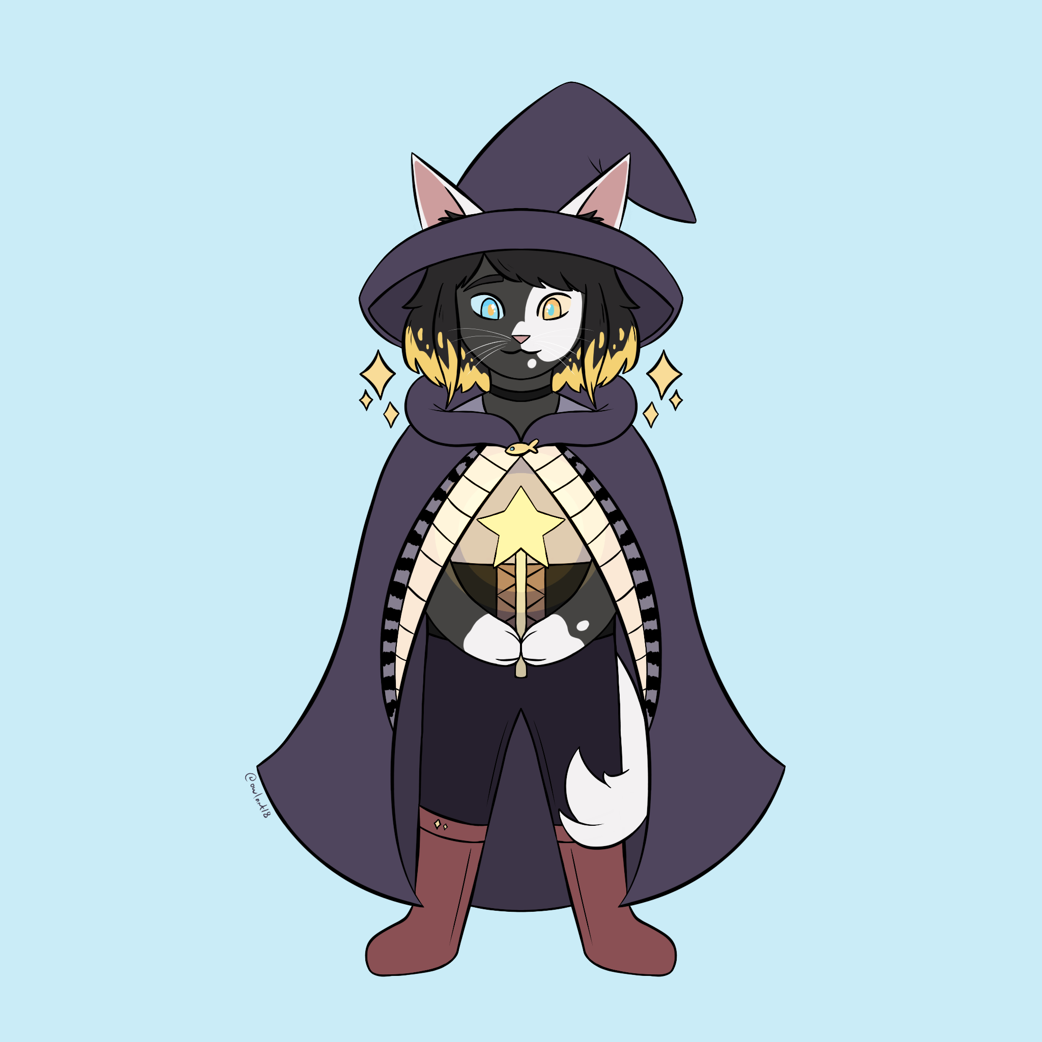 Digital Illustration of my anthro cat character Nyx